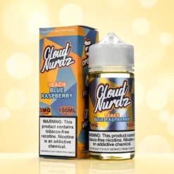 Cloud Nurdz E-Liquid - Peach Blue Raspberry - 100ml, 3-6mg